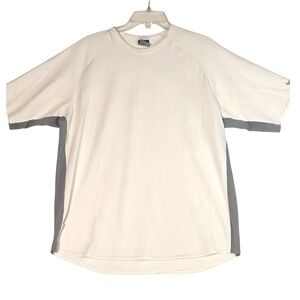 Nike Golf Sphere Mens Size Large Shirt White Grey Short Sleeve‎ Athletic NEW
